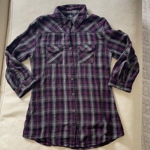 Purple & Black Aqua Button Down - Size S